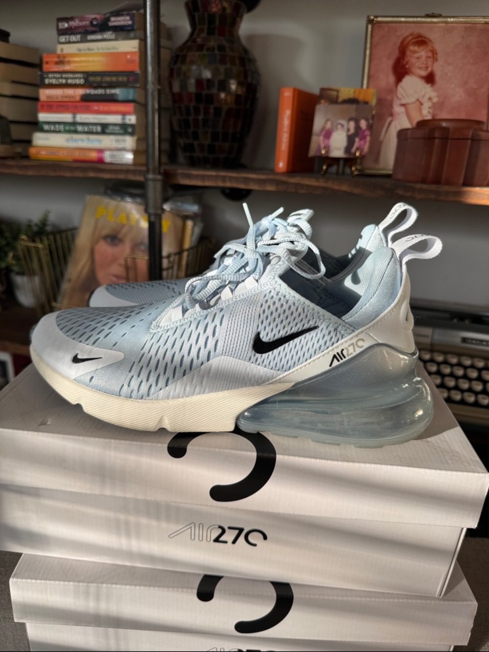 Women’s Nike Air Max 270 Light Blue/White Sneakers